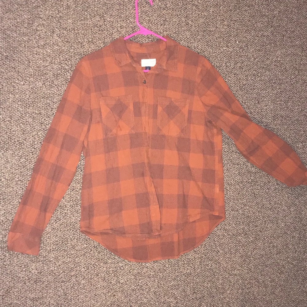 Orange Plaid Flannel